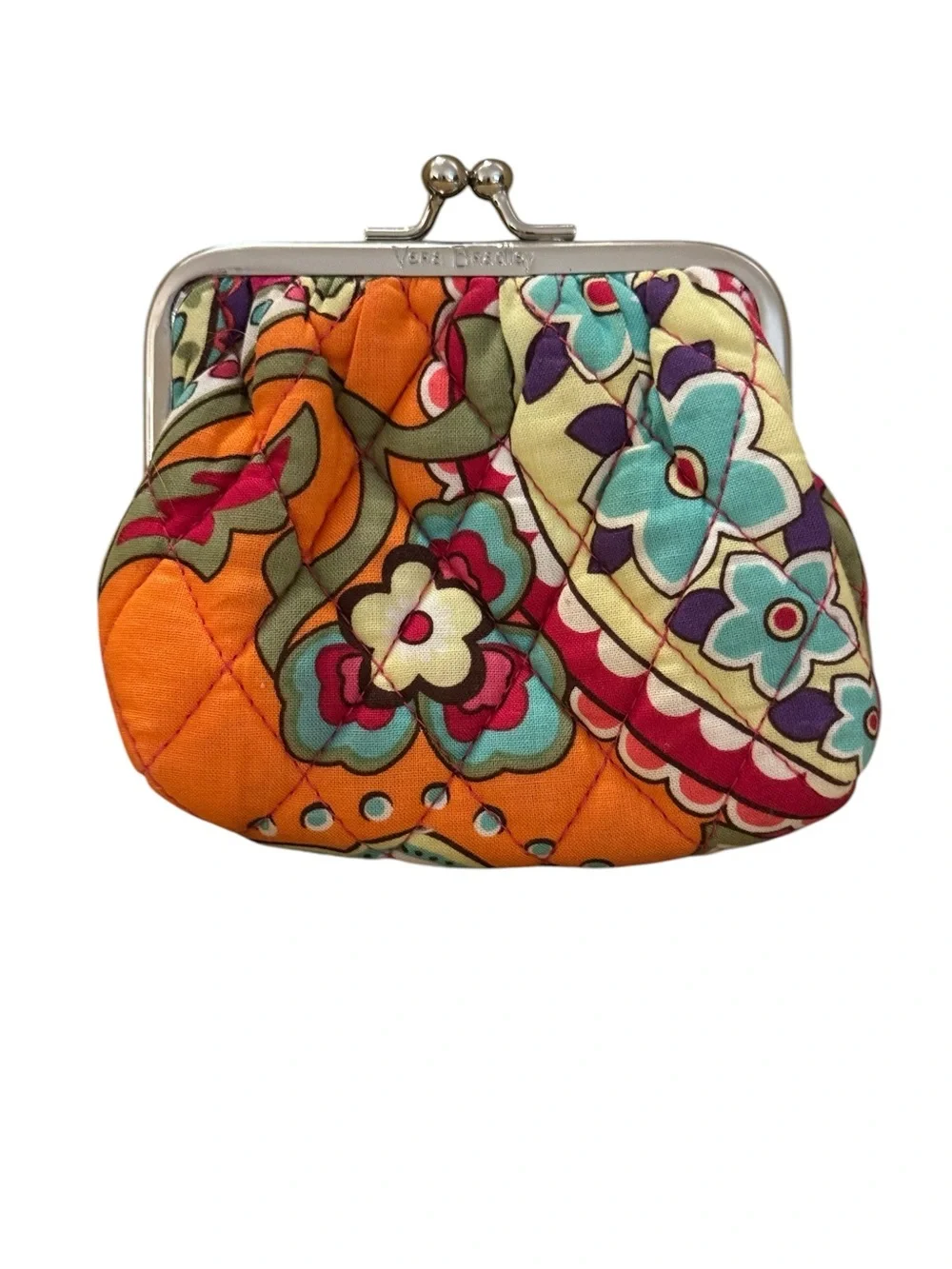 Vera Bradley Kisslock Coin Pouch in Pink Swirls Pattern RETIRED